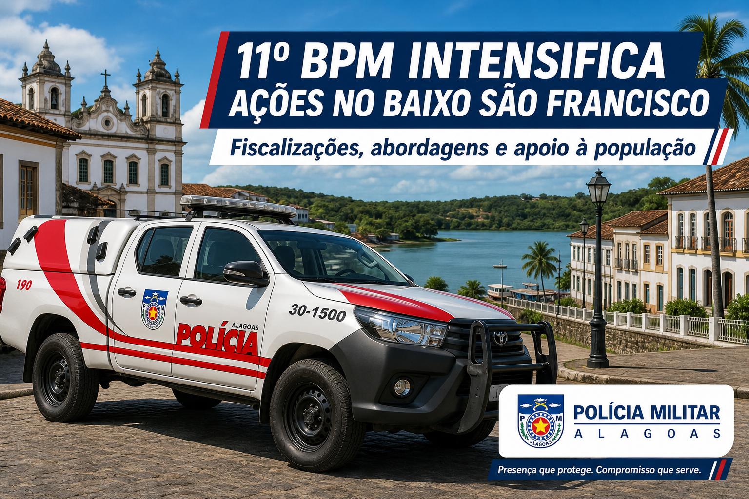 ​11º BPM intensifica ações no Baixo São Francisco com fiscalizações, abordagens e apoio à população